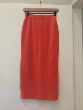 Free People Araminta James Bailey Terry Cloth Ribbed Midi Skirt Summer Beach